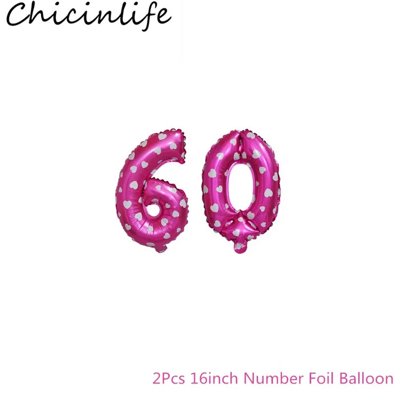 Chicinlife 2 шт 16 дюймовые фольгированные шары с цифрами 30/40/50/60 лет для взрослых дня