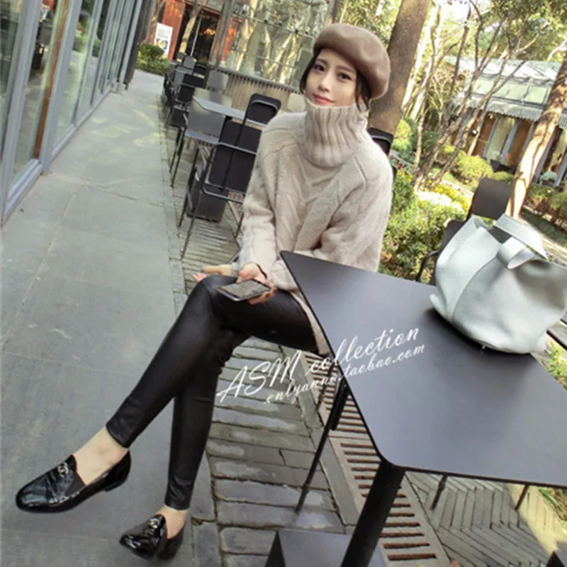 

Winter Turtleneck Cashmere Wool Long Sweaters JECH Autumn New Casual Loose Women Solid Long Sleeve Pullovers Jumper Knitted Plus
