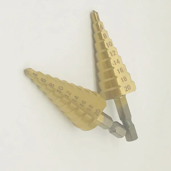 3-13/4-12/4-22/4-20/4-32 мм титановое ступенчатое сверло из быстрорежущей стали с