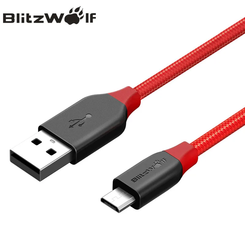 Blitzwolf Micro USB кабель Android для передачи данных мобильного телефона Кабели Быстрая