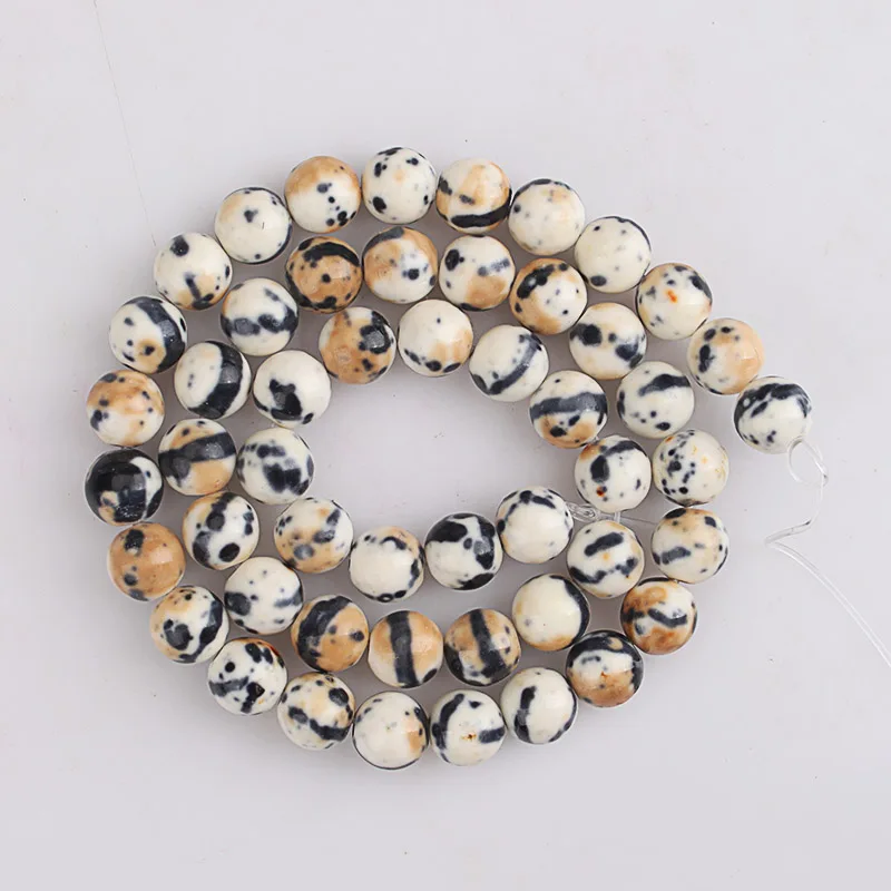 Natural Ceramics Clay Beads Black White Stone Round Loose Jewelry Bracelet Necklace Making 4 6 8 10 MM Free Shipping | Украшения и