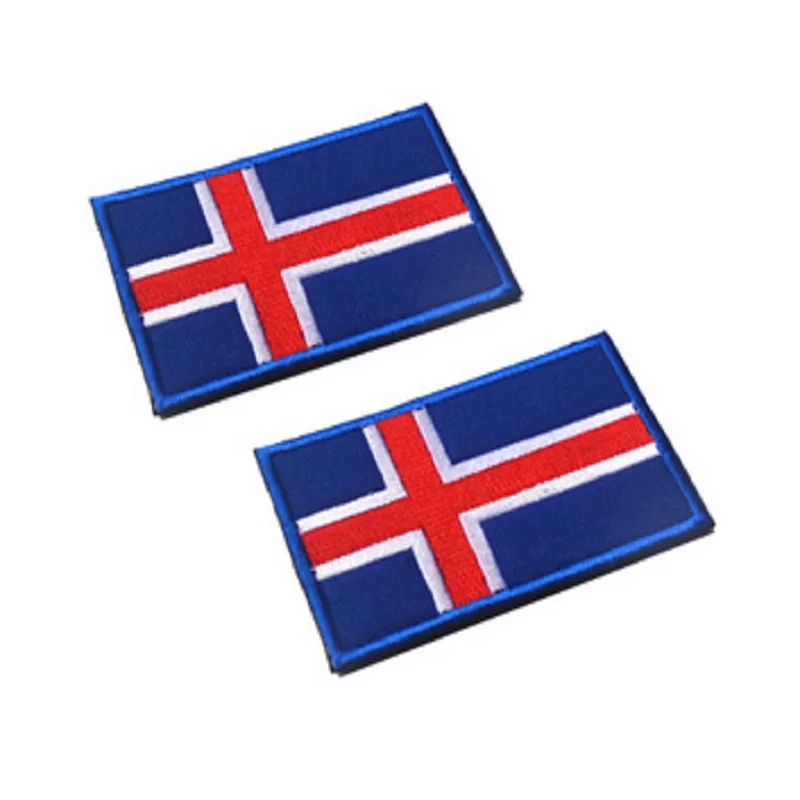 Заплаты вышивки волшебные наклейки контуры и крючок флагом Исландии патчи чехол