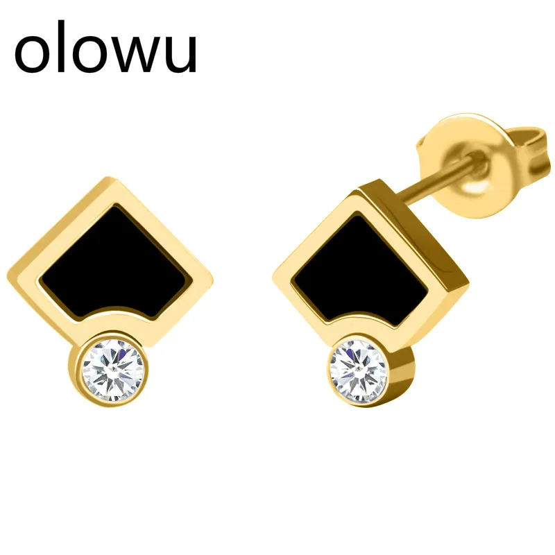 Серьги olowu мужские винтажные золотые серебряные маленькие серьги из нержавеющей