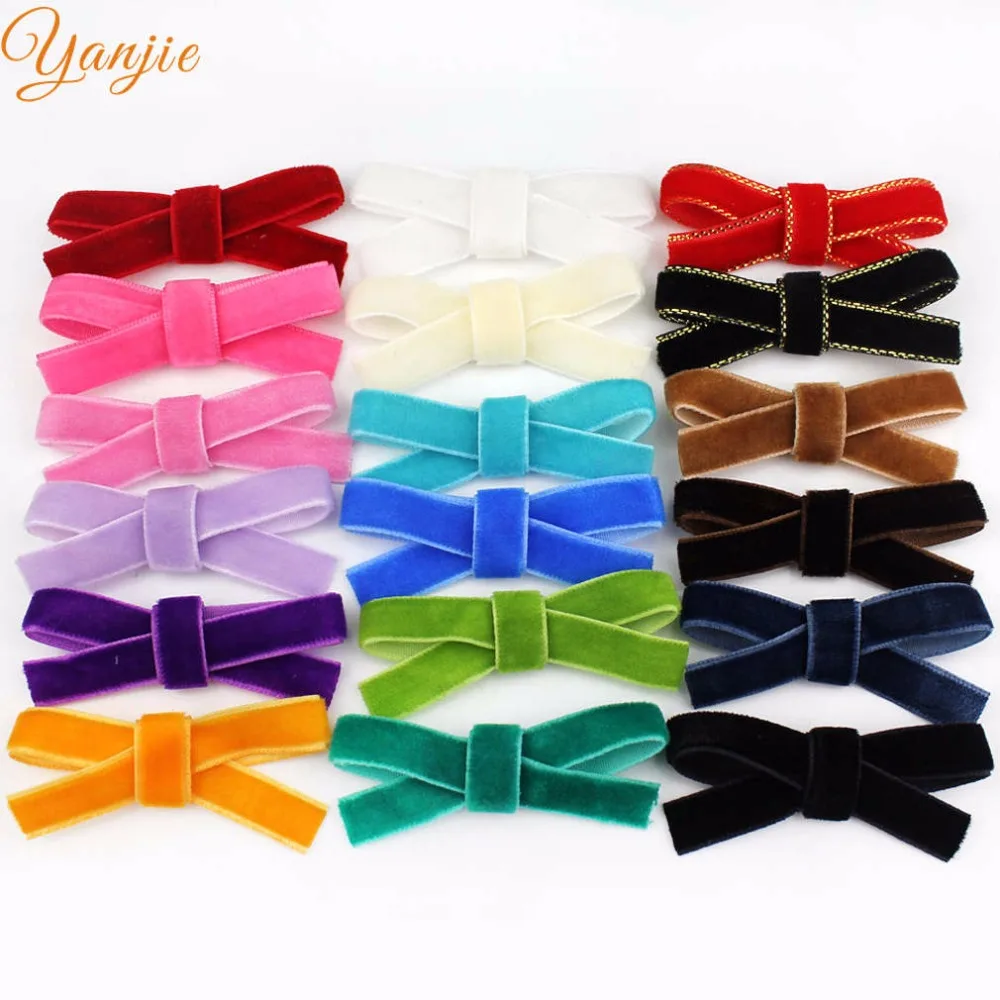 Трендовая бархатная заколка с бантиком 2 25 дюйма 18 шт./лот|bow girl|hair bowshair clip |