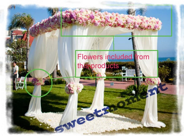 White Wedding pavilion Drape &amp pipe with valance tent stand and Curtain Fake Flowers included | Дом и сад