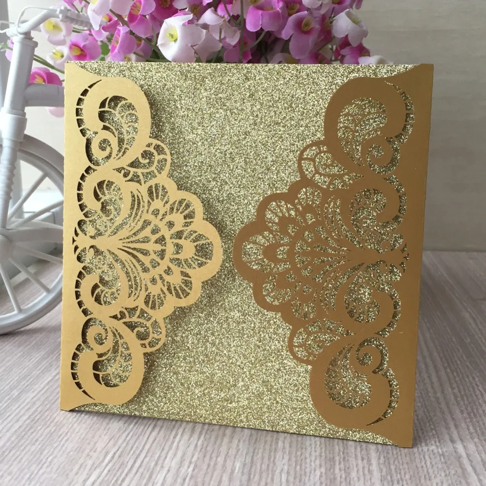 

30pcs/lot Vintage Laser Cut Pearl Paper Invitations Card Wedding Invitations Birthday Party Decorations Gift Card