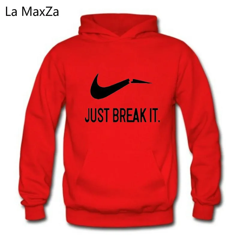 Зимние Just break it печатных Флисовые толстовки Для мужчин спортивный костюм с