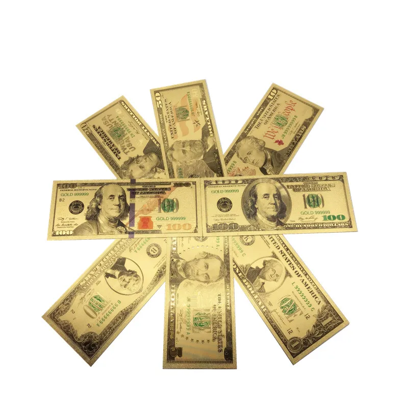 8 шт./лот Американский набор долларовых банкнот USD 1 2 5 10 20 50 100 долларов банкноты в