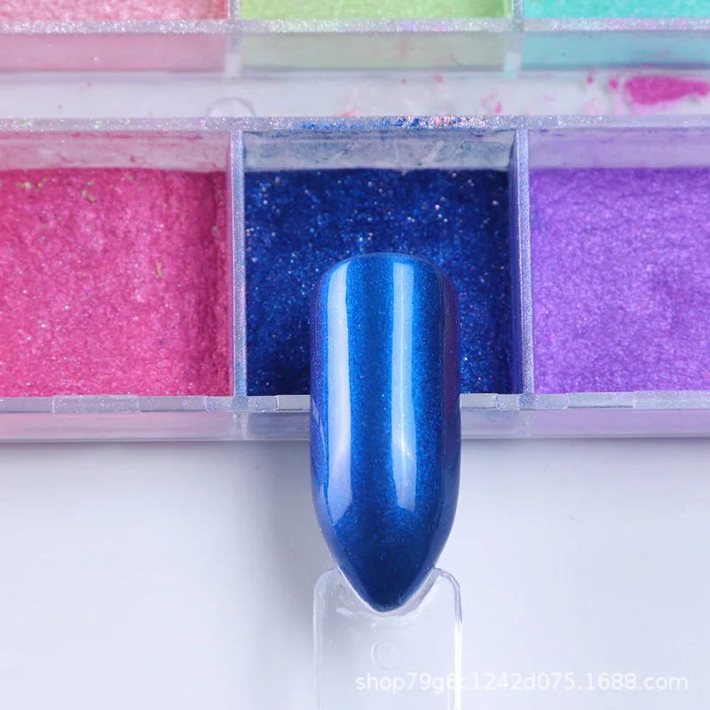 12 Girds / Box Nail Art Mirror Glitter Polished Chrome Powder Shiny Effect Decorative DIY | Красота и здоровье