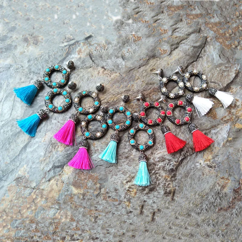 1 пара круглые серьги подвески с жемчугом|earrings with tassels|stone tassel earringsrhinestone dangle earrings |