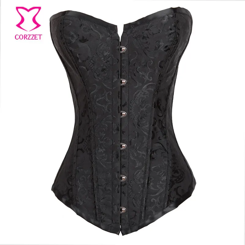 

Women Jacquard Overbust Waist Trainer Corsets Sexy Bustier Corset Black Corselet Preto Corpetes E Espartilhos Gothic Clothing