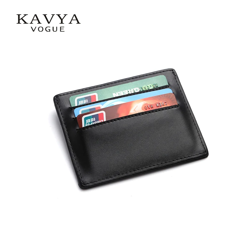 KAVYA новый тонкий мини кошелек из натуральной кожи держатель для кредитных карт