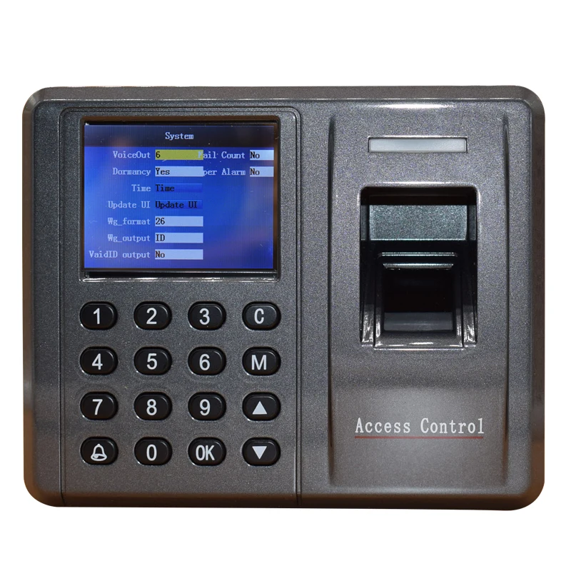 125 кГц Rfid отпечатков пальцев Wiegand контроль доступа ЖК дисплей TCP/IP запись времени