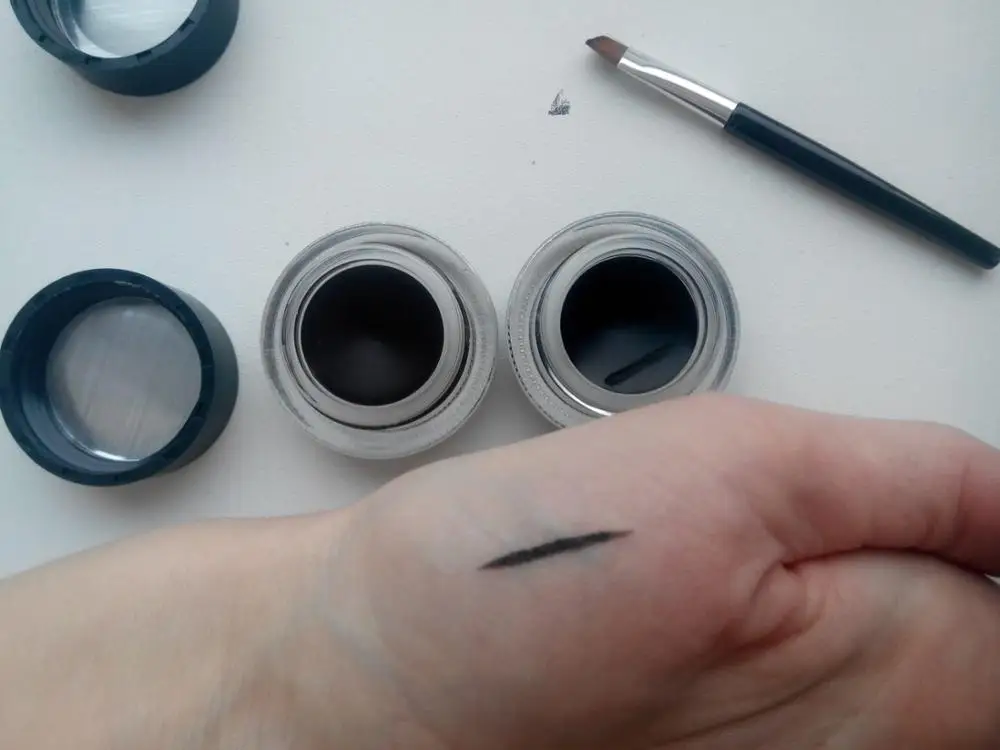 Подводка для глаз водостойкая гелевая с 2 кисточками женской подводки|waterproof gel