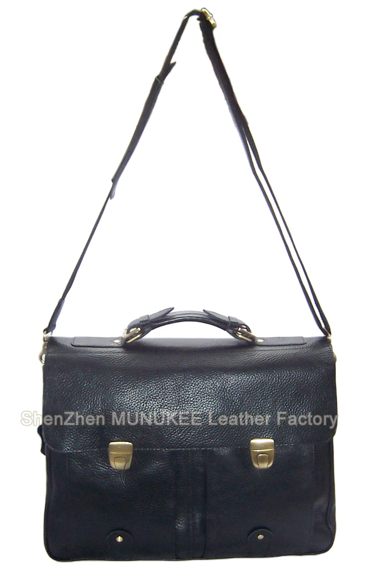 Fashion Men Leather Briefcase Portfolio men briefcase large Business bag 15