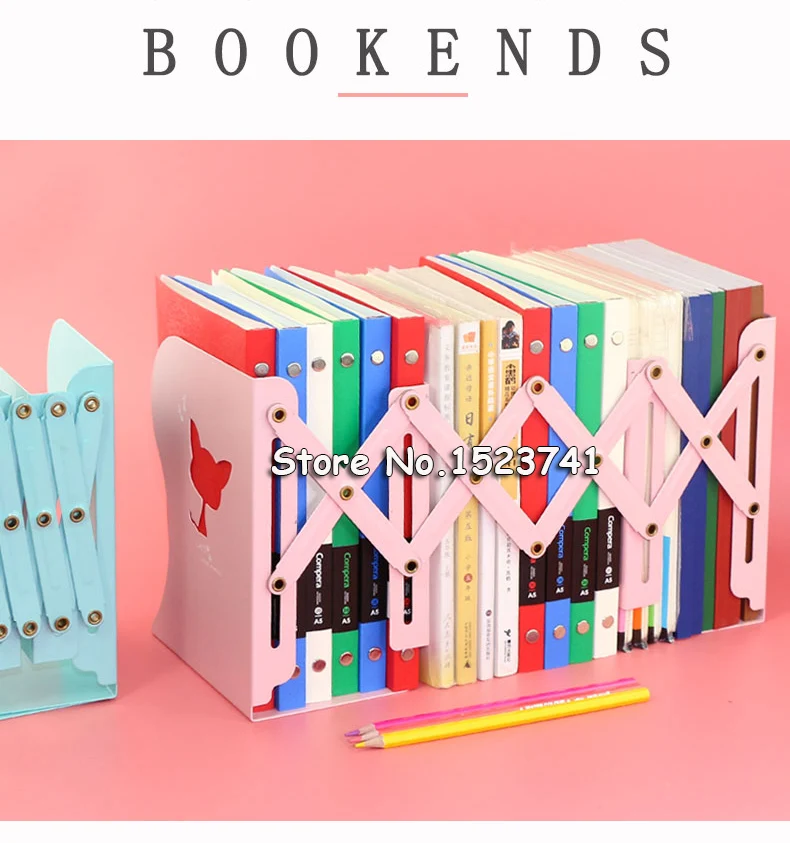 Simple modern Korean small fresh Retractable book stand creative extension-type bookshelf Space-saving foldable bookend | Канцтовары для