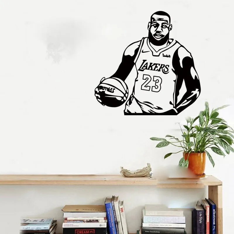 

New arrival High Quality MVP Basketball star LEBRON JAMES Wall Sticker Home Decor Decal for Boy's Room Gift Vinyl wall Mural