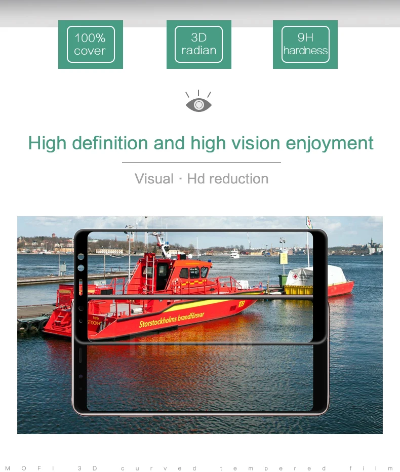 Для Galaxy A8 2018 закаленное стекло MOFI 3D изогнутое полное покрытие для Samsung A530F защита