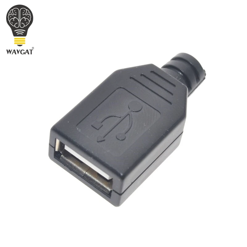 10 шт. 4 контактный разъем USB Type A с черной пластиковой крышкой|connector usb|connector usb aconnector