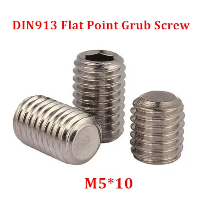 200 шт. M5 * 10 DIN913 шестигранный Набор торцевых головок с плоским концом установочные