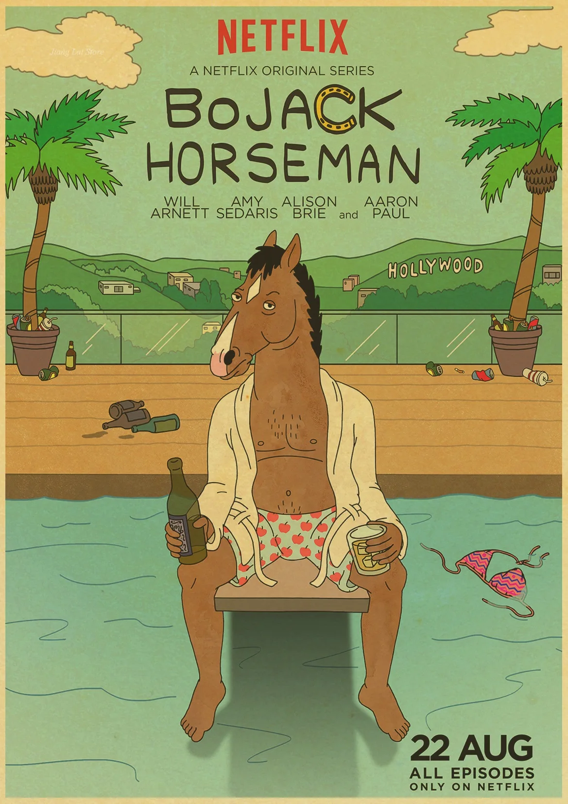 H167 Американский мультфильм аниме BoJack всадник винтажный бумажный плакат настенная живопись украшение дома 42X30 см 30X21 см - Цвет: H167