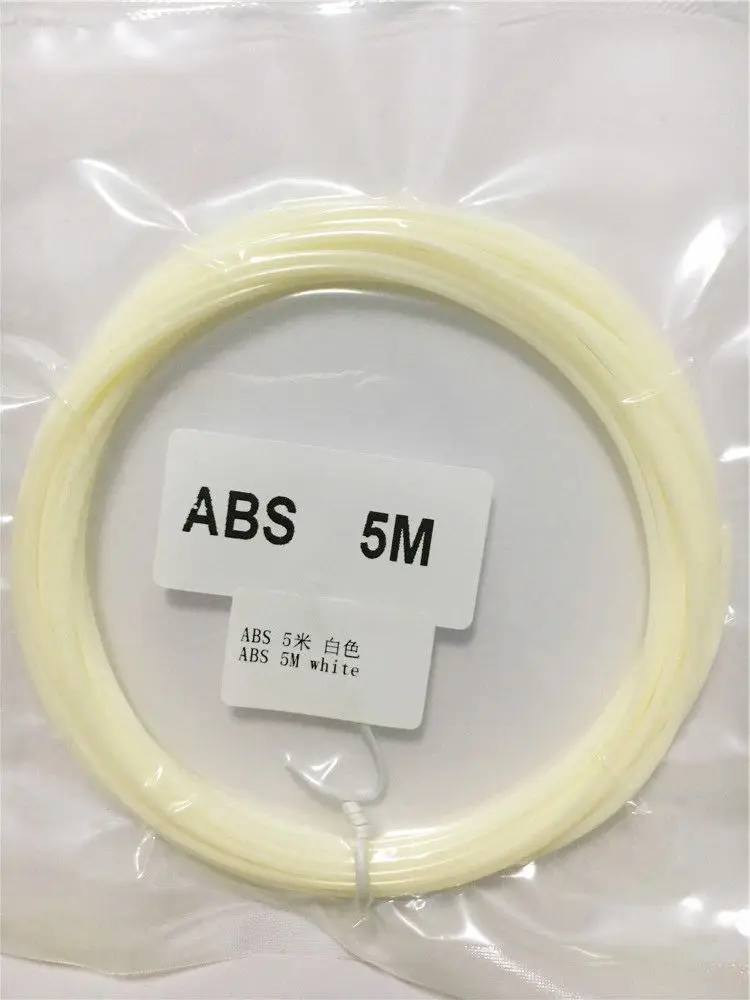 3D Ручка ABS 3d Принтер Нити ABS 5 метров 26 цветов подарок на день рождения 1,75 мм 3D ABS нити 3d принтер ручка нити провода нити - Цвет: white