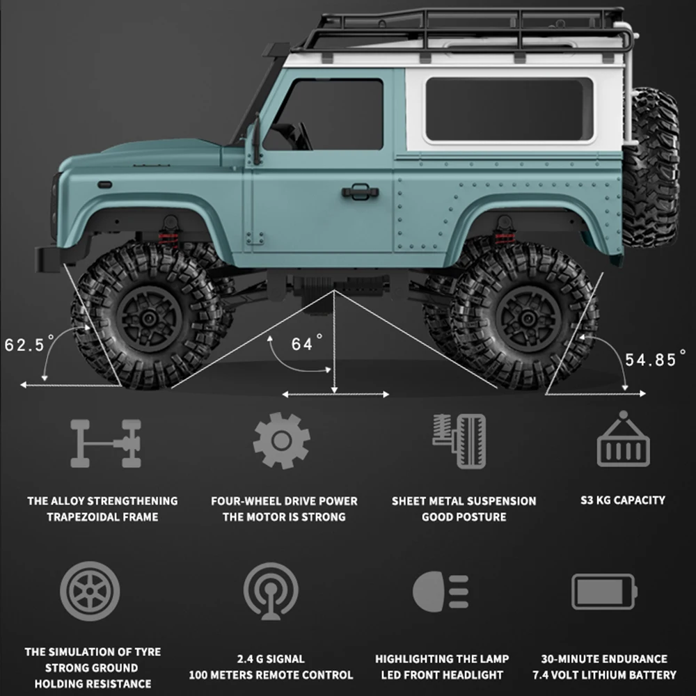 Машинка на гусеничном ходу MN D90 1/12 4WD 2 4G Реалистичная цветная для улицы