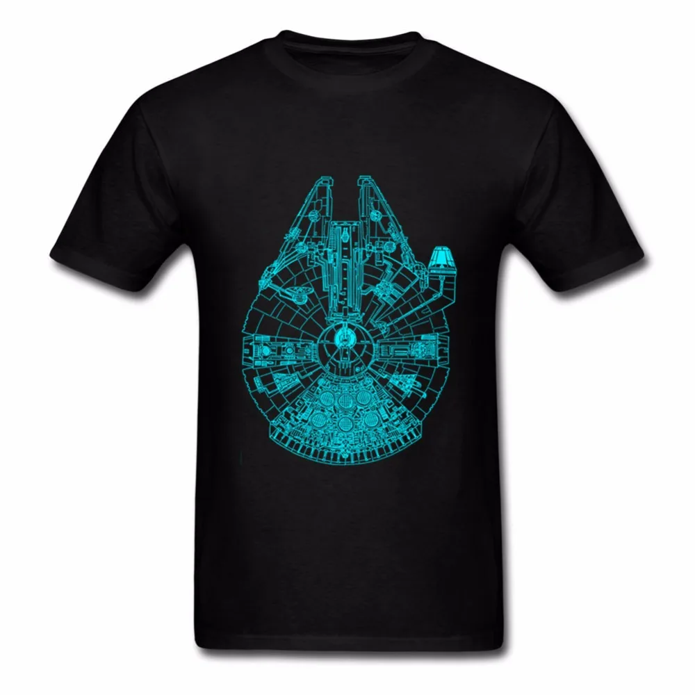Millennium Falcon светится в темноте Футболка мужская хип-хоп мода короткий рукав