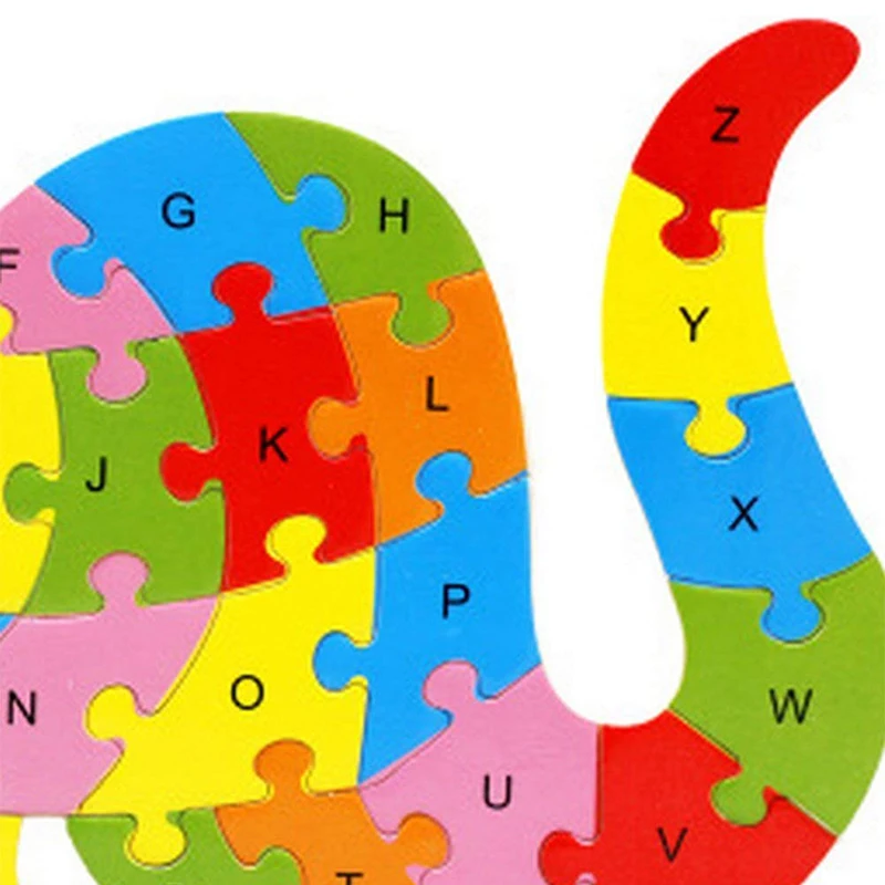 FBIL-Alphabet Puzzle 3D Wood Child Educational Games Animals Dinosaur Toy Gift | Игрушки и хобби