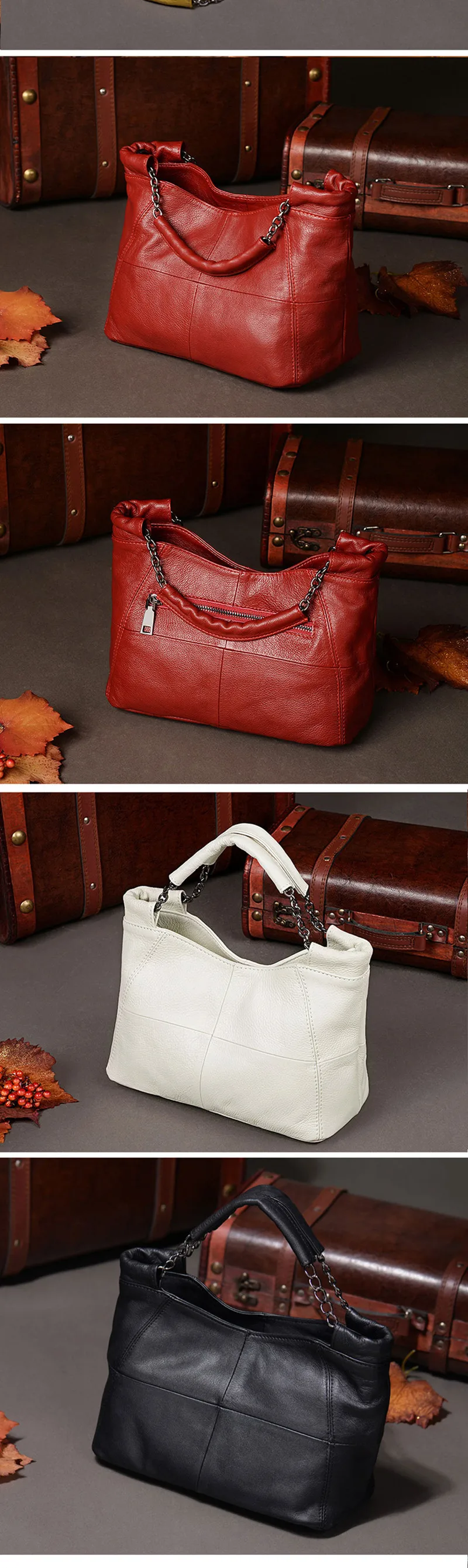 Pyaterochka Ladies Real Leather Handbags Patchwork Bucket Solid Luxury Crossbody Bag Fashion Women High Quality Small Totes