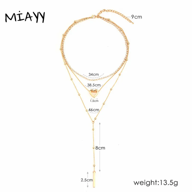 Новое многослойное ожерелье с кисточками для женщин Iced Out теннисное золотого