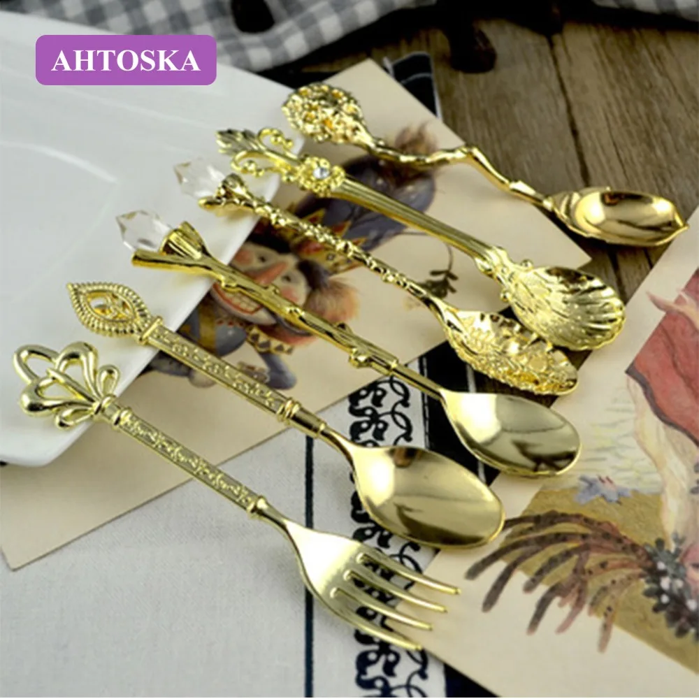 5 шт./6 шт./компл. винтажная вилка ложка для кофе и десертов|mini fork|vintage forksfork set |