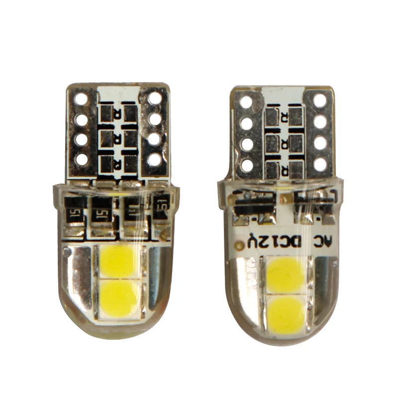 100 шт. AC/DC 12 В T10 Силиконовый 4 smd 3030 светодиодный неполярный 168 194 салон автомобиля