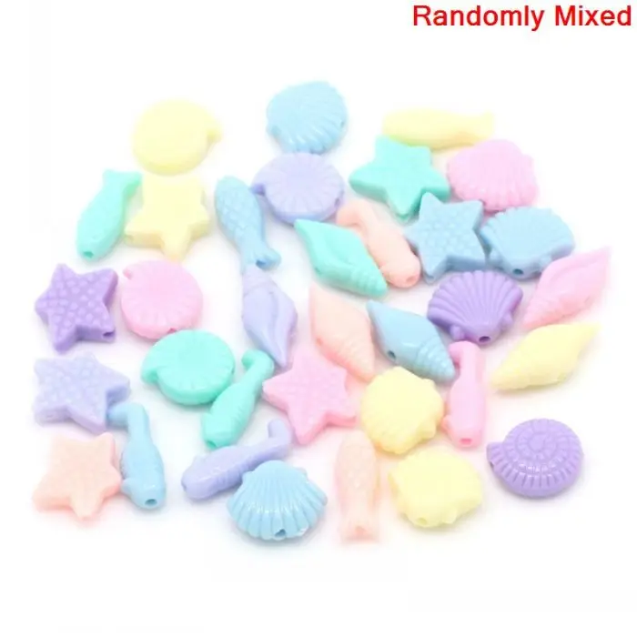 DoreenBeads Acrylic Spacer Beads The Undersea World Animal Round Pastel Mixed Color 17x7mm-12x11mm Hole:Approx 1.5mm 300PCs | Украшения и