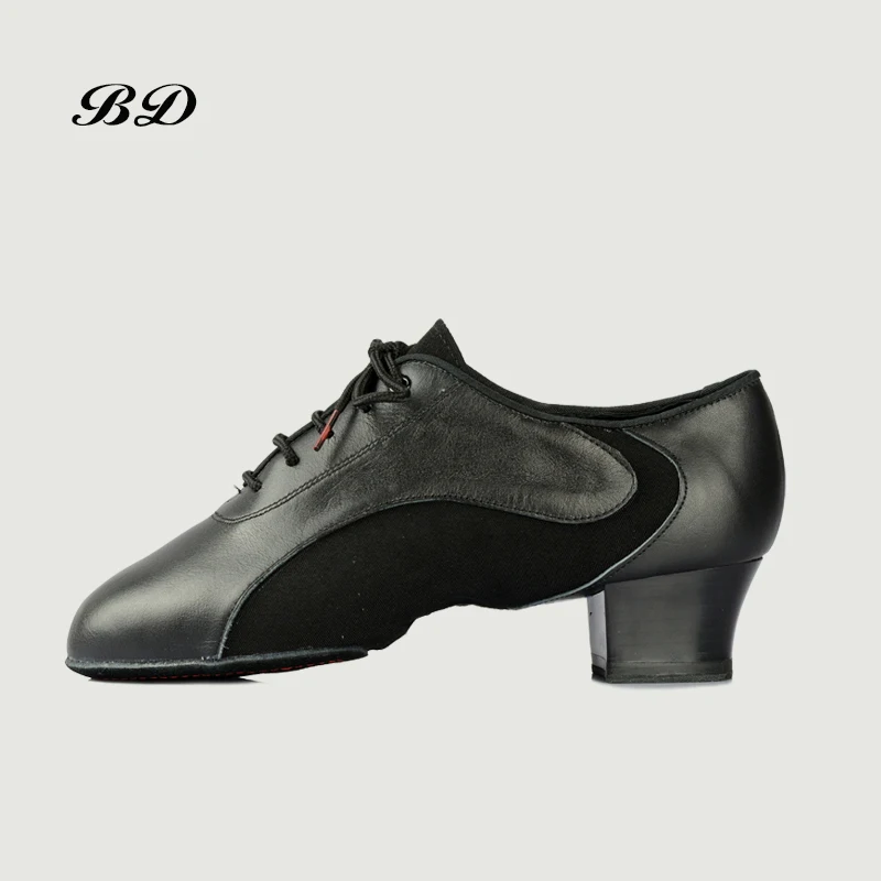 BD454 DANCE SHOES Latin Shoes Ballroom MEN Shoe Modern JAZZ Genuine Leather Profession For the Game Sweat Inside Deodorant 4.5CM