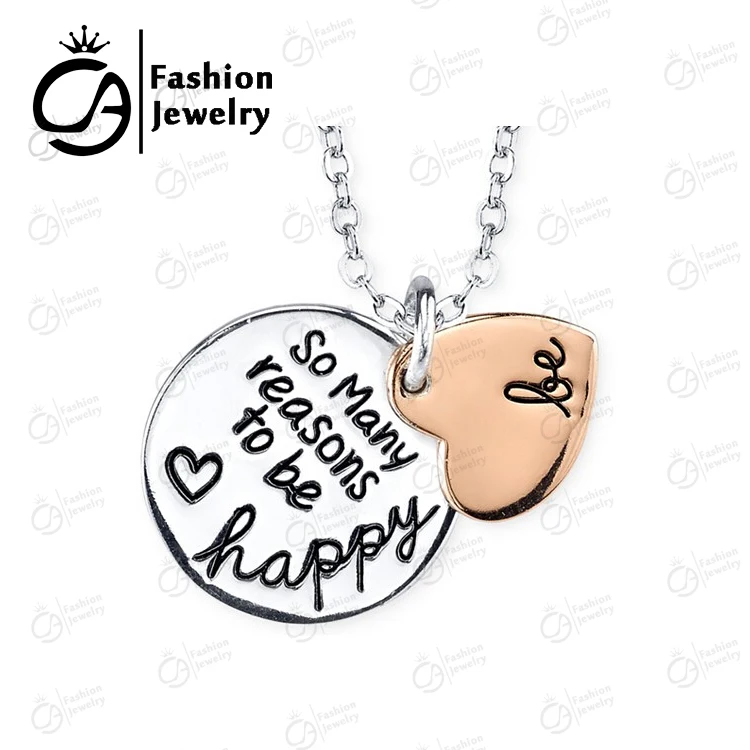 Два тона быть так много причина счастливым 2 части сердце кулон ожерелье Женщины
