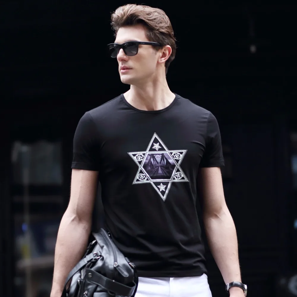 Siketu мужские летние с коротким рукавом футболки молодые дикие случайные хлопка