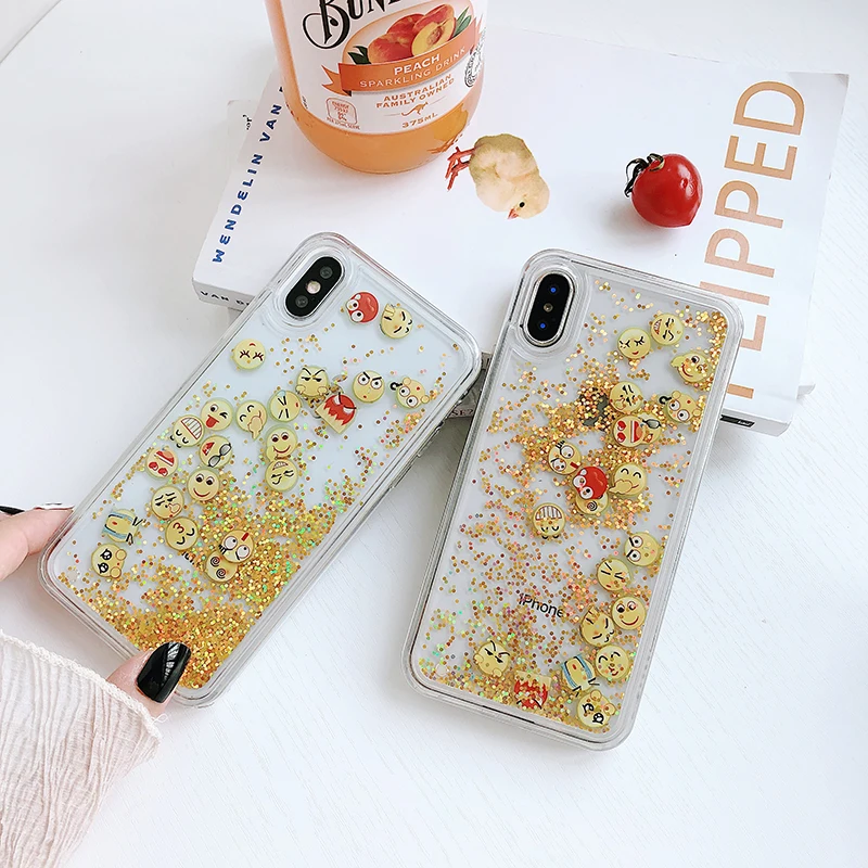 Чехол QINUO с зыбучим песком и динамической жидкостью для iPhone X XS Max XR милый