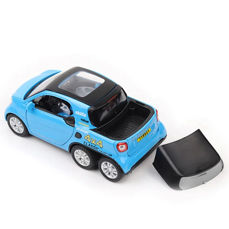 Модель автомобиля HOMMAT 1:24 Smart Fortwo 4x4 модель пикапа из сплава литой игрушечный