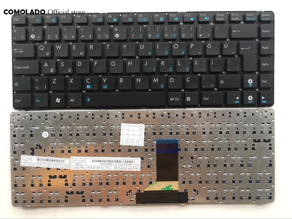TR Турецкая клавиатура для ASUS U36 U36SD U36SG U40SD U41J U41JF U41SV K42 K43 UL30 серия черный без рамки