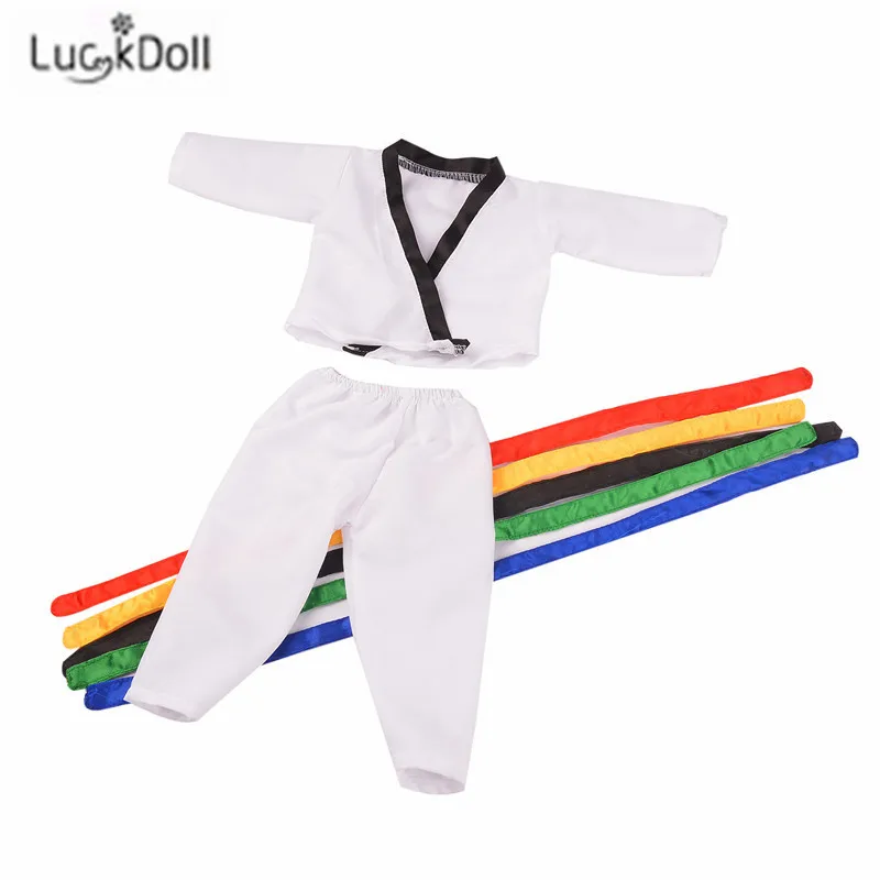 LUCKDOLL High Quality Fashion New Taekwondo Clothing Suitable for 18&quot American Doll or 43cm toy Accessories | Игрушки и хобби