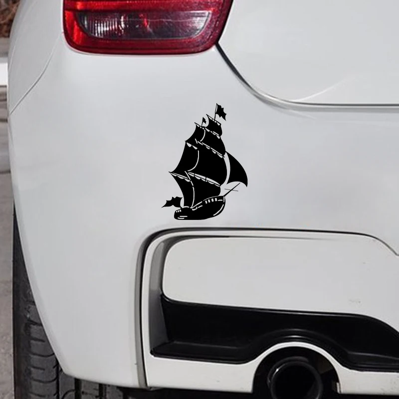 QYPF 11.7*15.9CM Coolest Sailboat Ship Sea Ocean Waves Decor Car Sticker Vinyl Graphic Silhouette C16-1126 | Автомобили и