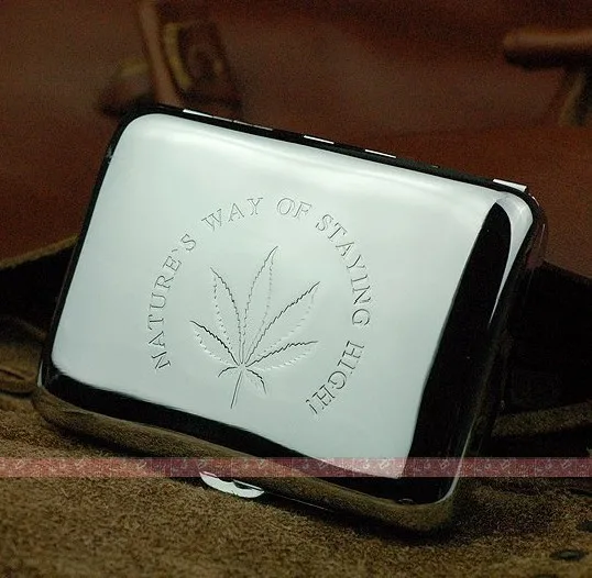 1 шт. серебристый металлический держатель для сигарет (16 сигарет)|cigarette case box|box boxbox