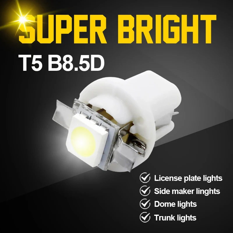 10 шт. Led T5 B8 5D лампа освещение салона для чтения сигнальные лампы приборная панель