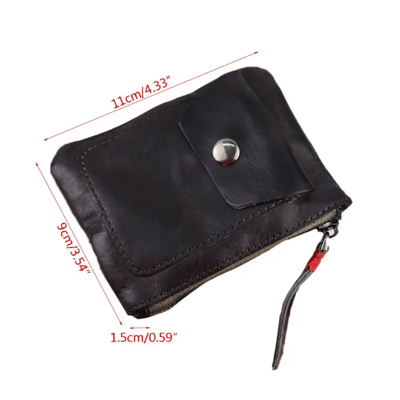 Винтажный кошелек для мелочи из натуральной кожи миниатюрные бумажники на