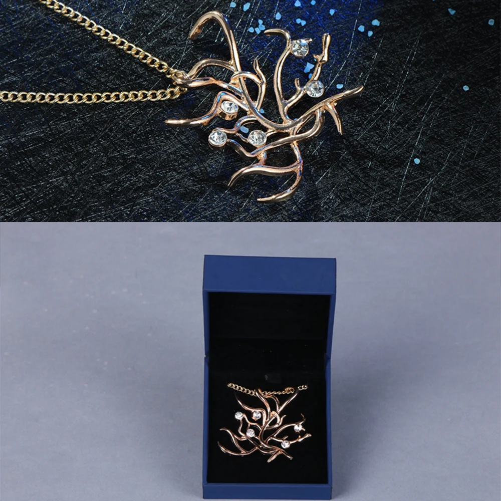 Ожерелье чудовища из красавицы и с золотым покрытием кристаллом розы ожерелье