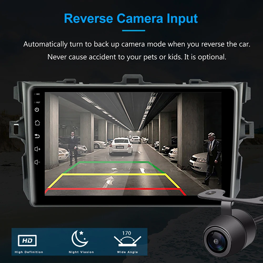 9 дюймов Android 8 1 автомобильное радио ram 2G rom 16G стерео 1080 P для Toyota Corolla 2008 2009 2010 2011 gps
