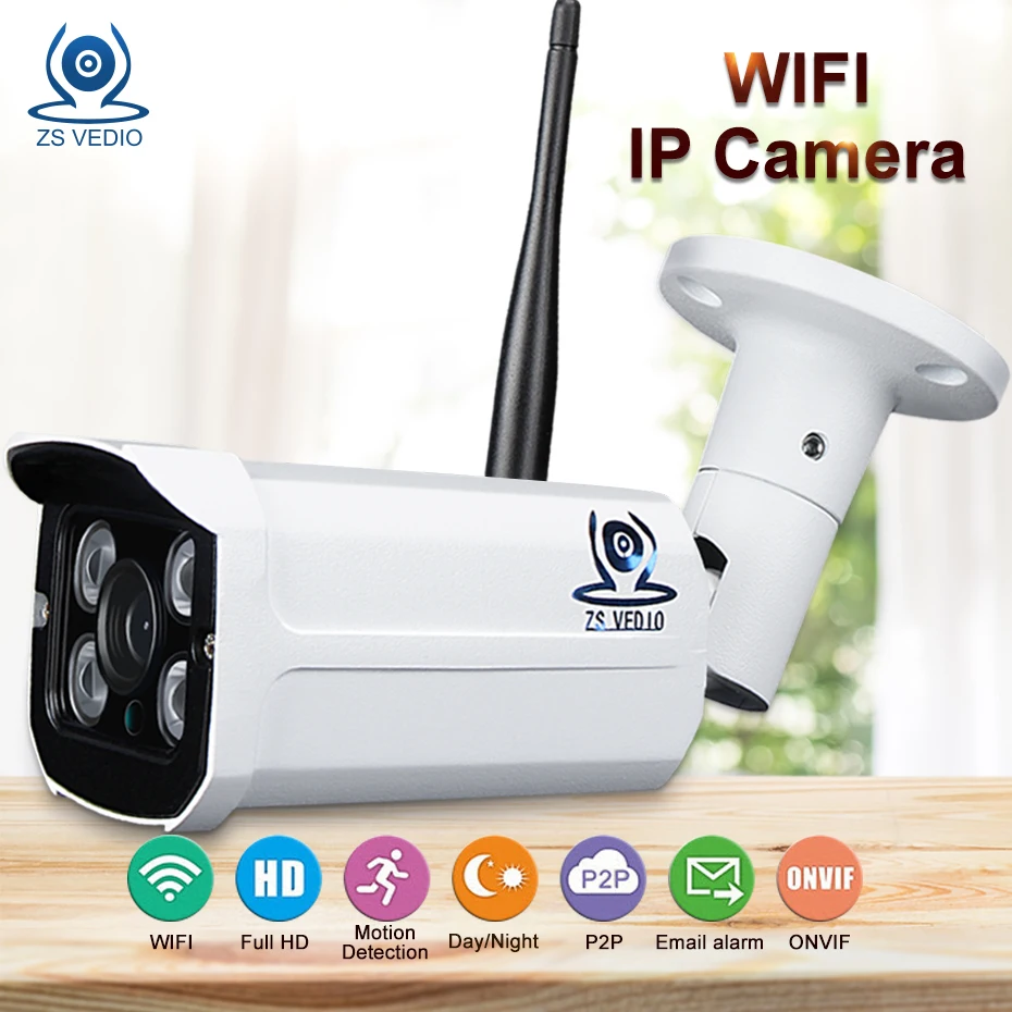 ZSVEDIO CCTV инфракрасная IP камера HD просмотр NVR Wi Fi наружная система сигнализации
