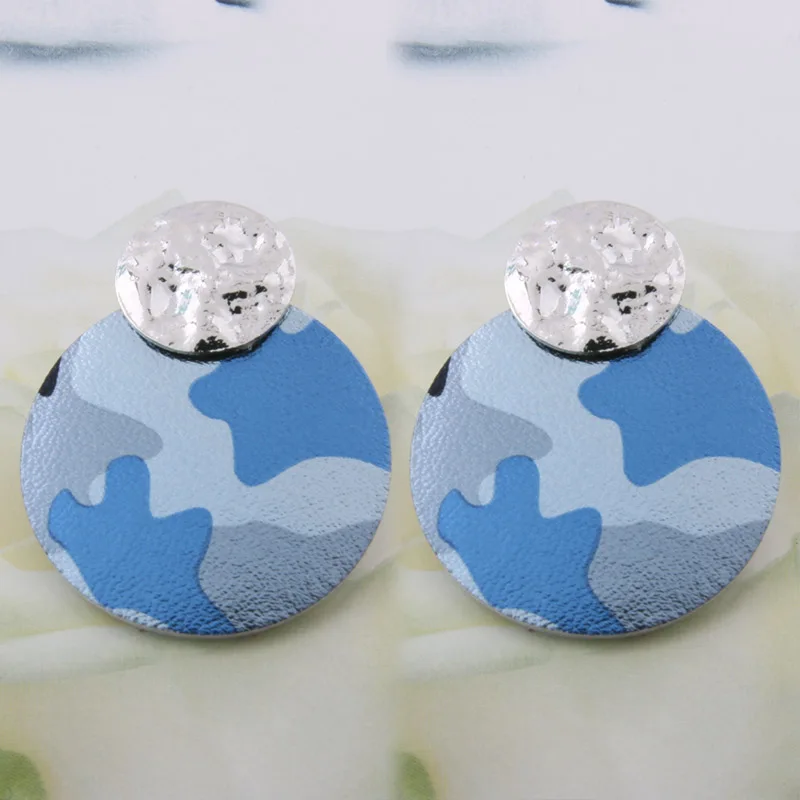 tiger light blue NeeFu WoFu Flash кожаные серьги в виде капли воды большие серьги сплав медь большие длинные женские серьги Brinco Oorbellen Рождество - Окраска металла: tiger light blue