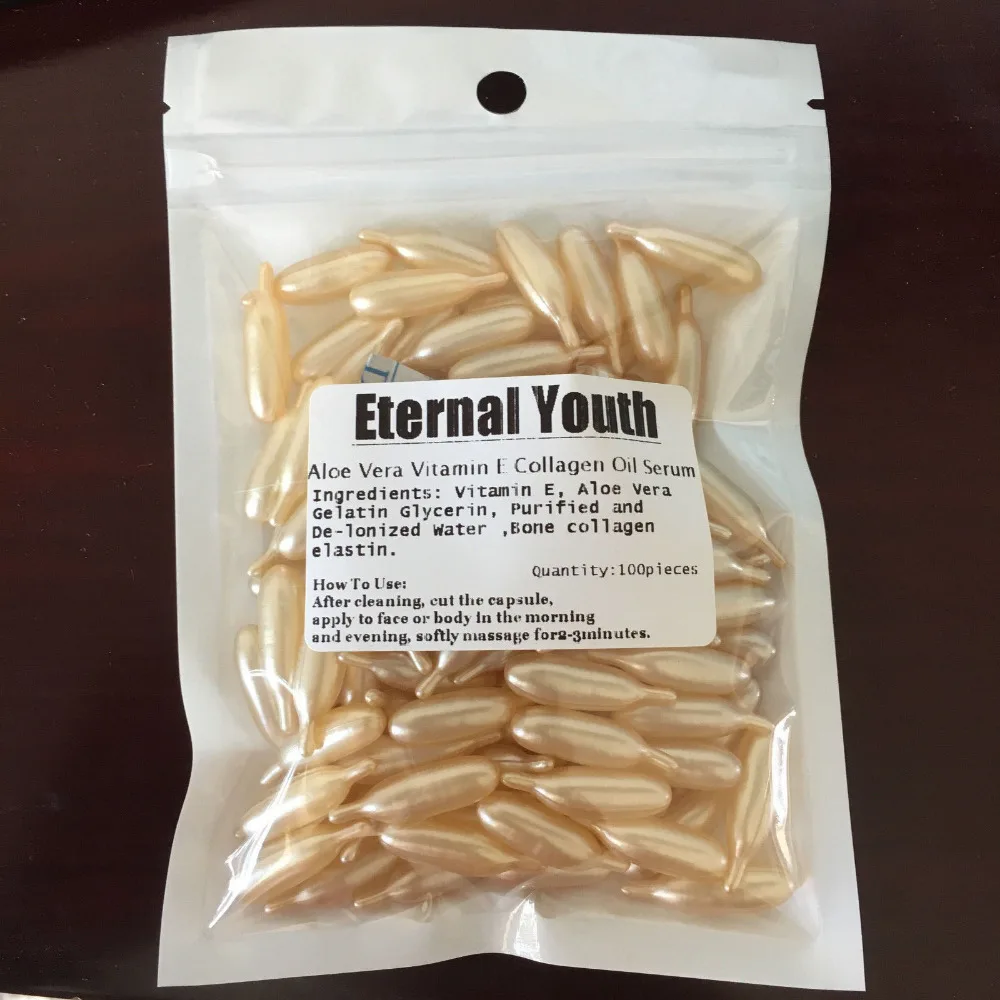 

Facial Aging-resistant Aloe Vera Vitamin E Collagen Oil Serum Capsule External